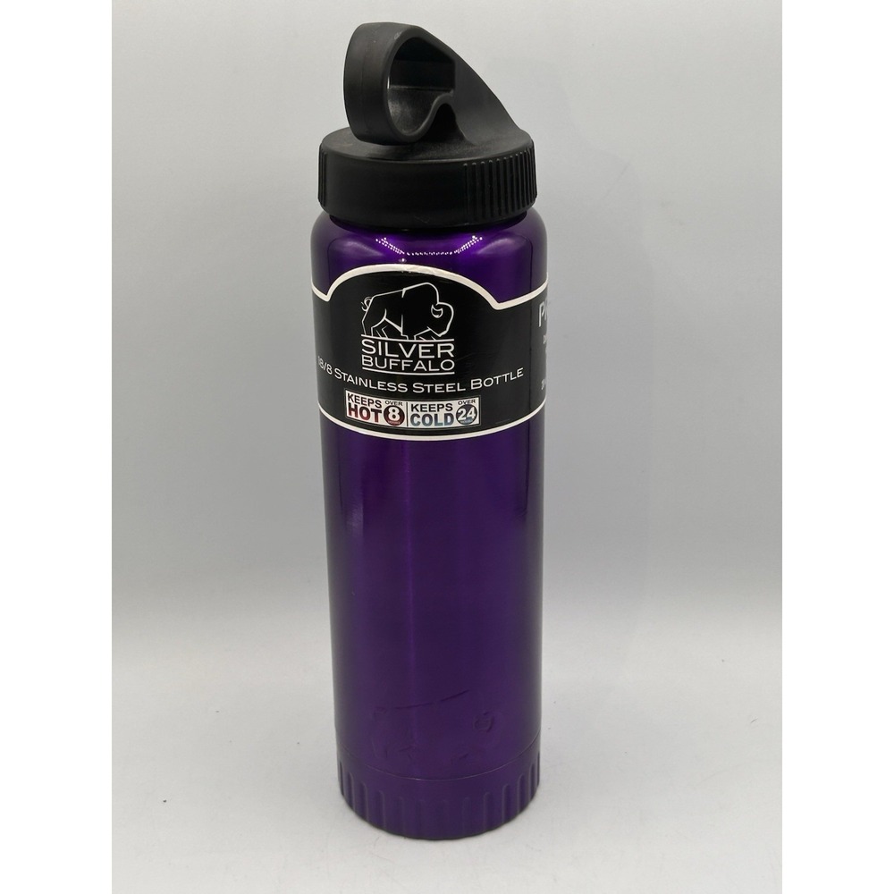 New‎ Silver Buffalo Double Wall Stainless Water Bottle Protek Purple 20oz